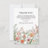 Pink & Peach Floral Photo Keepslag Memorial Bedankkaart (Voorkant)