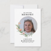 Pink & Peach Floral Photo Keepslag Memorial Bedankkaart (Achterkant)