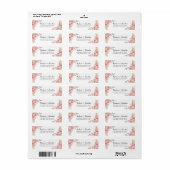Pink Peach Floral Waterverf Gold Return Address Etiket (Full Sheet)