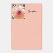Pink Peach Flower Gepersonaliseerde Post it Notes  (Voorkant)