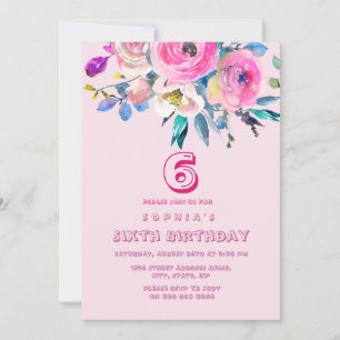 Pink Peach Flowers Girl Kinderen van 12 september Kaart