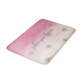 Pink Peach Gold Tropical Palm Trebre  Badmat (Gekanteld)