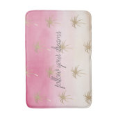 Pink Peach Gold Tropical Palm Trebre  Badmat (Voorkant Verticaal)