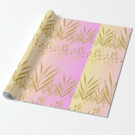 Pink&Peach Gradient Palm Leaf Cadeaupapier