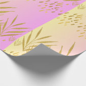Pink&Peach Gradient Palm Leaf Cadeaupapier (Hoek)
