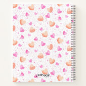 Pink & Peach Hearts Splash Custom Sketchbook Notitieboek (Achterkant)