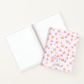 Pink & Peach Hearts Splash Custom Sketchbook Notitieboek (Binnen)