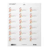 Pink Peach koral Floral Eucalyptus Weddenschap Etiket (Full Sheet)