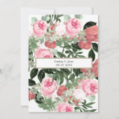 Pink Peach Magnolia Floral Weddenschap Kaart (Achterkant)