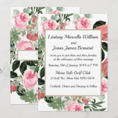 Pink Peach Magnolia Floral Weddenschap Kaart (Voorkant / Achterkant)