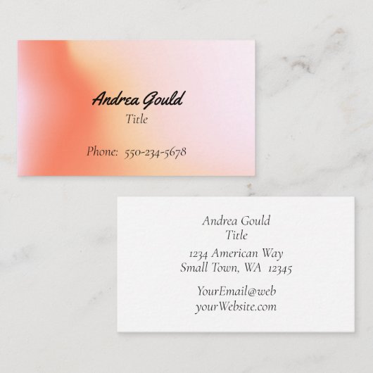 Pink-Peach Ombre-Visitekaartje Visitekaartje (Voorkant / Achterkant)