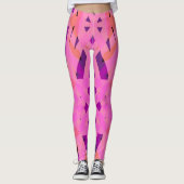 Pink Peach Paars Yoga Fitness Valentijn Leggings (Voorkant)