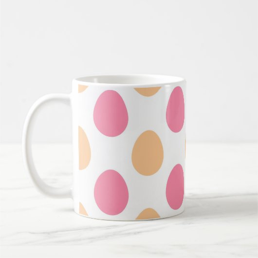 Pink Peach Pastel Easter Eggs Pattern Koffiemok (Links)