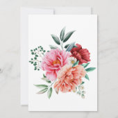 Pink Peach Peony Floral Greenery Vrijgezellenfeest Kaart (Achterkant)