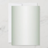 Pink Peach Roses Rustic Green Geometric Wedding Kaart (Achterkant)