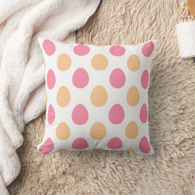 Pink Peach Spring Easter Eggs Throw Pillow Kussen (Deken)