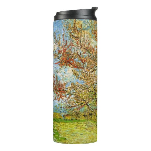 Pink Peach Tree in Blossom by Vincent van Gogh Thermosbeker (Gedraaid links)