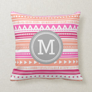 Pink Peach Tribal Decorative Pillow Kussen