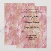 Pink Peach Wedding Kaart (Voorkant / Achterkant)