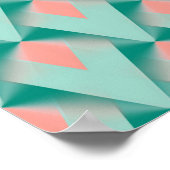 Pink Peach Yukka en Green Art Deco Pattern Poster (Hoek)