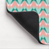 Pink Peach Yukka en Green ZigZag Pattern Muismat (Hoek)