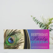 Pink Peacock Exotic Goddess Party Uitnodigingen (Staand voorkant)