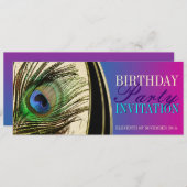 Pink Peacock Exotic Goddess Party Uitnodigingen (Voorkant / Achterkant)