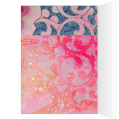 PINK PEACOCK MET BLAUWE VLOEISTOFFEN EN GEOMETRISC (Binnen (Links))