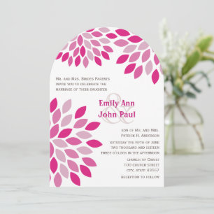 Pink Peacock Orchid Hush Floral Dahlia Wedding Kaart