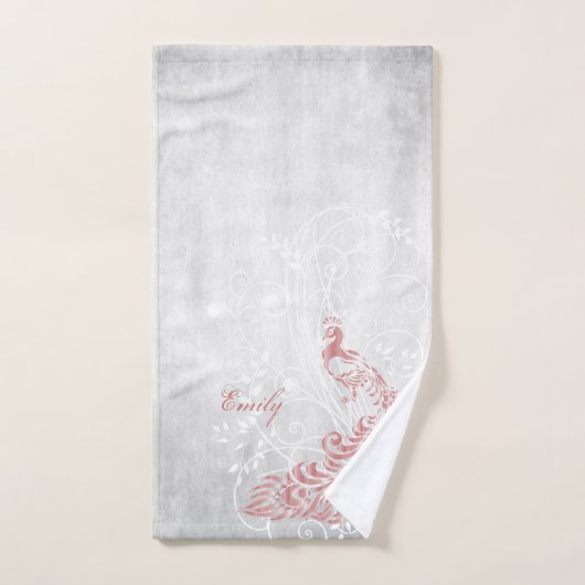 Pink Peacock Persoonlijke badhanddoeken Bad Handdoek (Handdoek)