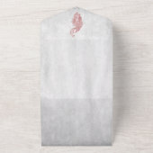 Pink Peacock Wedding All In One Uitnodiging (Buitenkant)