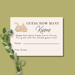 Pink Pear Guess How Many Kisses Bridal Shower Game Informatiekaartje