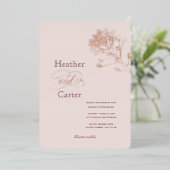 Pink Pearl Botanical Folie Invitation Folie Uitnodiging (Staand Voorkant)