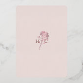 Pink Pearl Botanical Folie Invitation Folie Uitnodiging (Achterkant)