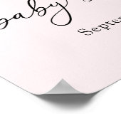 Pink Pearl Bow Girl Baby Shower Welcome  Poster (Hoek)