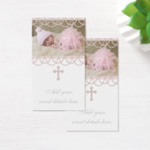 Pink Pearl Cross Bomboniere Labels Visitekaartje (Bureau)
