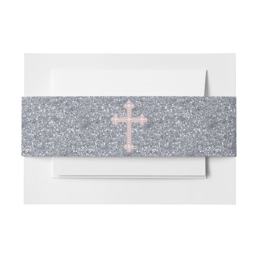 Pink Pearl Cross Uitnodigingen Wikkel (Voorkant Voorbeeld)