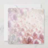 Pink Pearl Diamonds Elegant Wit Vrijgezellenfeest Kaart (Achterkant)