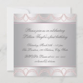 Pink Pearl Girls eerste verjaardag Kaart (Achterkant)