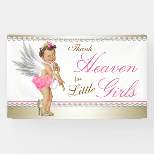 Pink Pearl High Heel Princess Angel Baby shower Spandoek (Horizontaal)