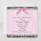 Pink Pearl Leopard Sweet 16 Party Kaart (Achterkant)