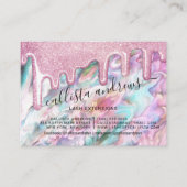 Pink Pearl Opal Glitter Drips Lashes Aftercare Visitekaartje (Voorkant)
