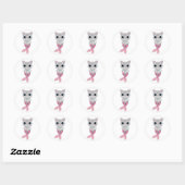Pink Pearl Purrmaid Ronde Sticker (Vel)