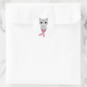 Pink Pearl Purrmaid Ronde Sticker (Tas)