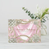 Pink Pearl verjaardagsfeestje Kaart (Staand voorkant)