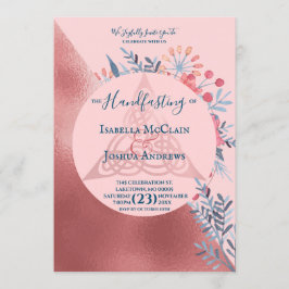 Pink Pearl Waterverf Floral Pagan Handfasting Kaart