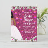 Pink Pearls Afro-Amerikaans Vrijgezellenfeest Kaart (Staand voorkant)