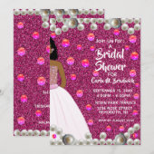 Pink Pearls Afro-Amerikaans Vrijgezellenfeest Kaart (Voorkant / Achterkant)