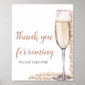 Pink Pearls en Prosecco Bedankt voor uw komst Poster (Voorkant)