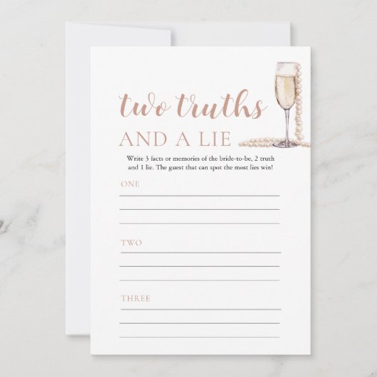 Pink Pearls en Prosecco Twee waarheden en een leug Kaart (Voorkant)